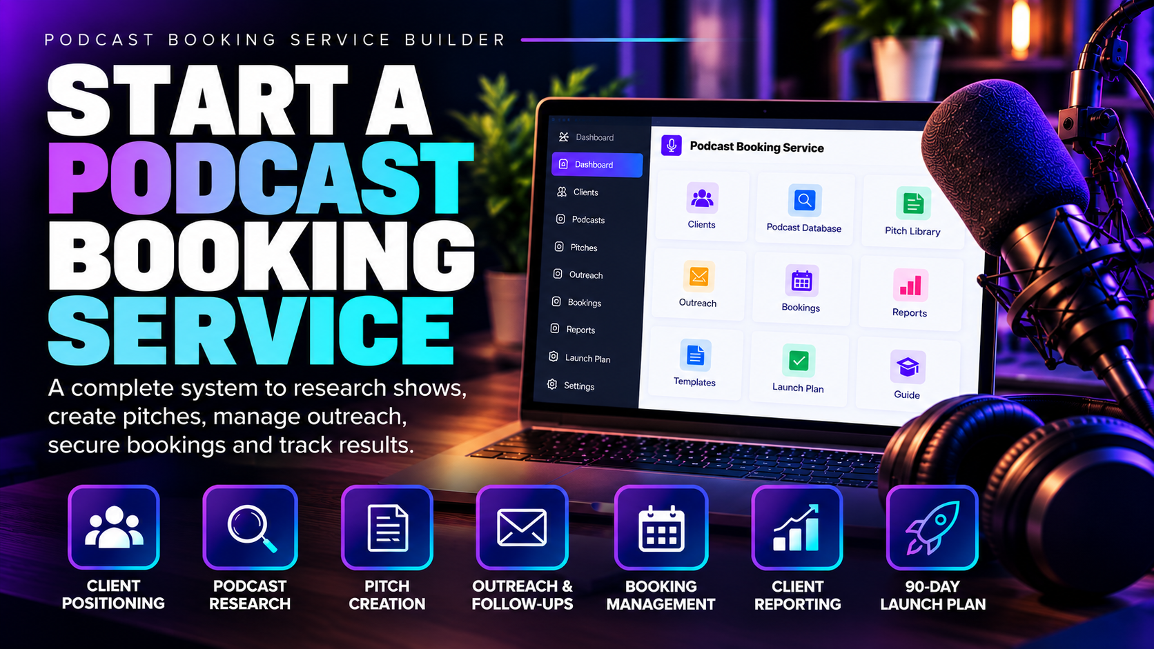 Neon Podcast Booking Service Banner